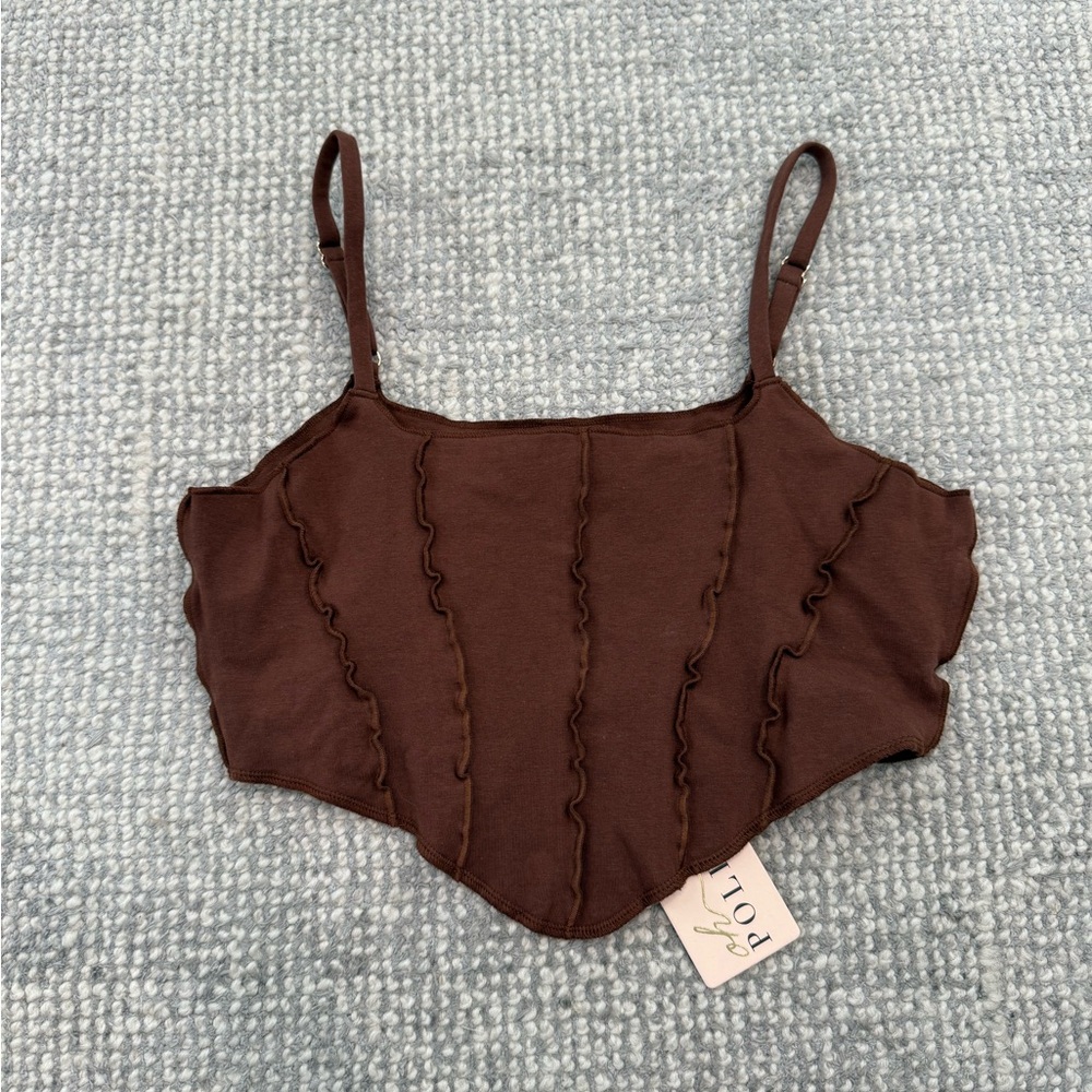 Oh Polly Brown Corset Tank